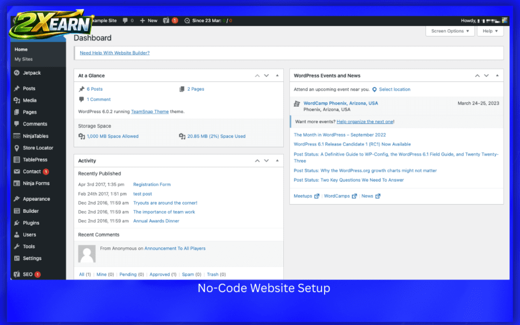 No-Code Website Setup